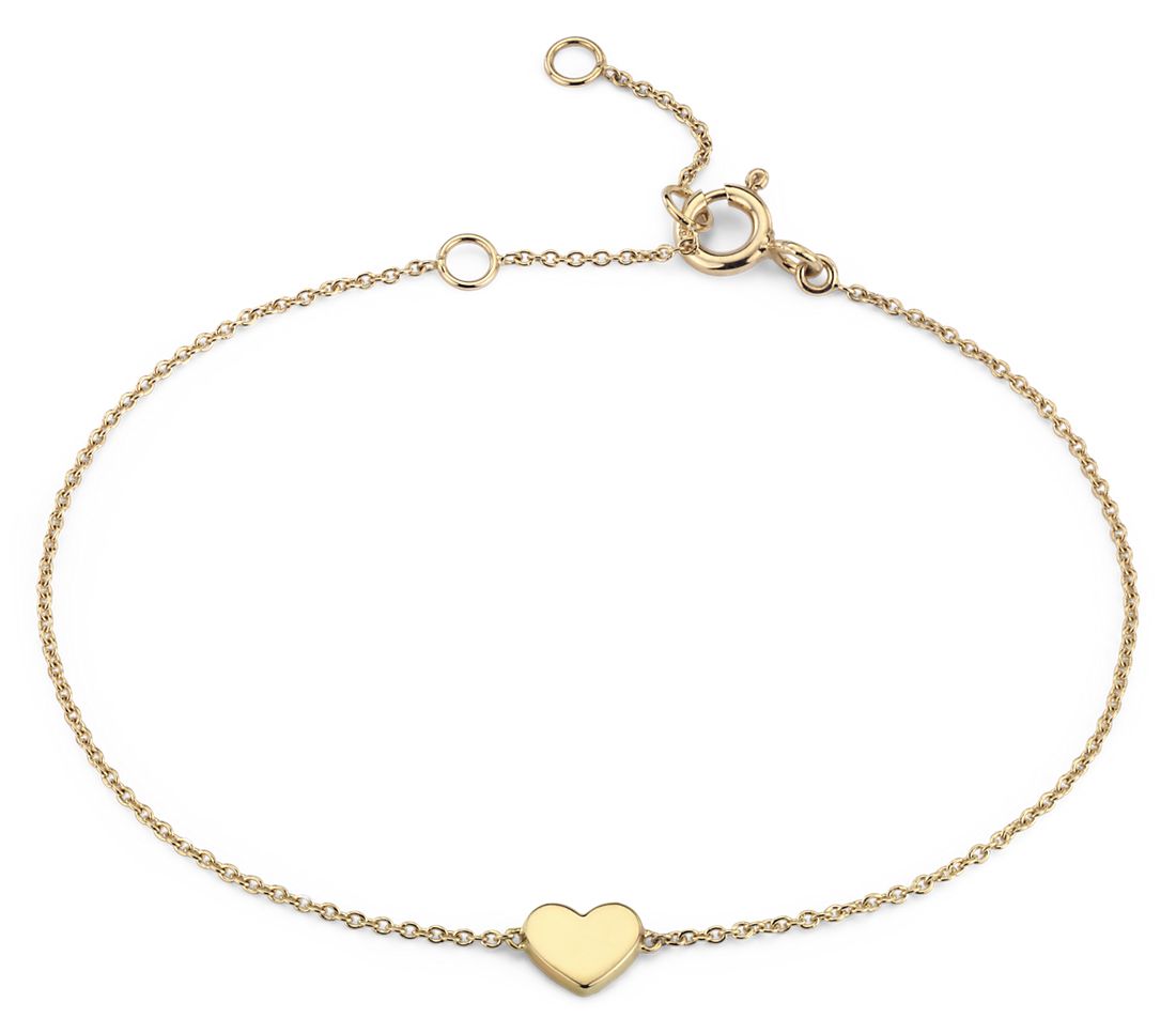 Petite Heart Bracelet in 14k Yellow Gold (7 in.)
