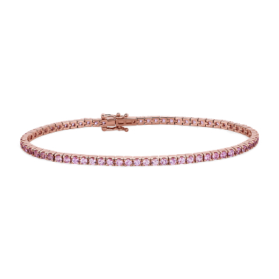 Pink Sapphire Tennis Bracelet in 14k Rose Gold (2mm) | Blue Nile