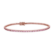 NEW Pink Sapphire Tennis Bracelet in 14k Rose Gold (2mm)