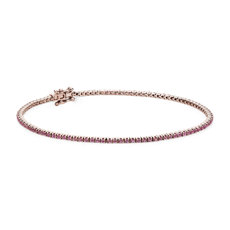 Pink Sapphire Tennis Bracelet in 14k Rose Gold