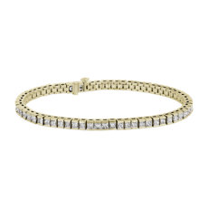 NOUVEAU Bracelet tennis avec diamants princesse en or jaune 14 carats (6,30 carats, poids total)