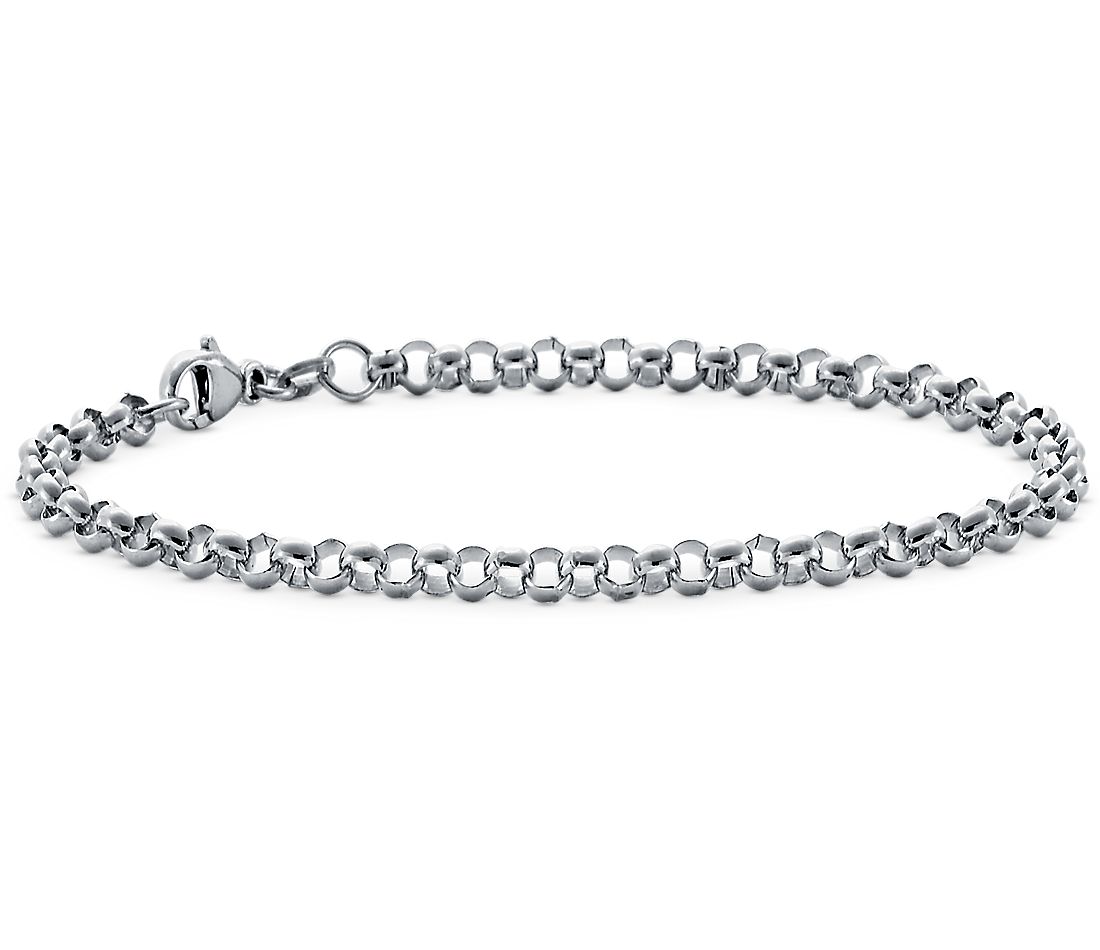 Rolo Chain Bracelet in Platinum