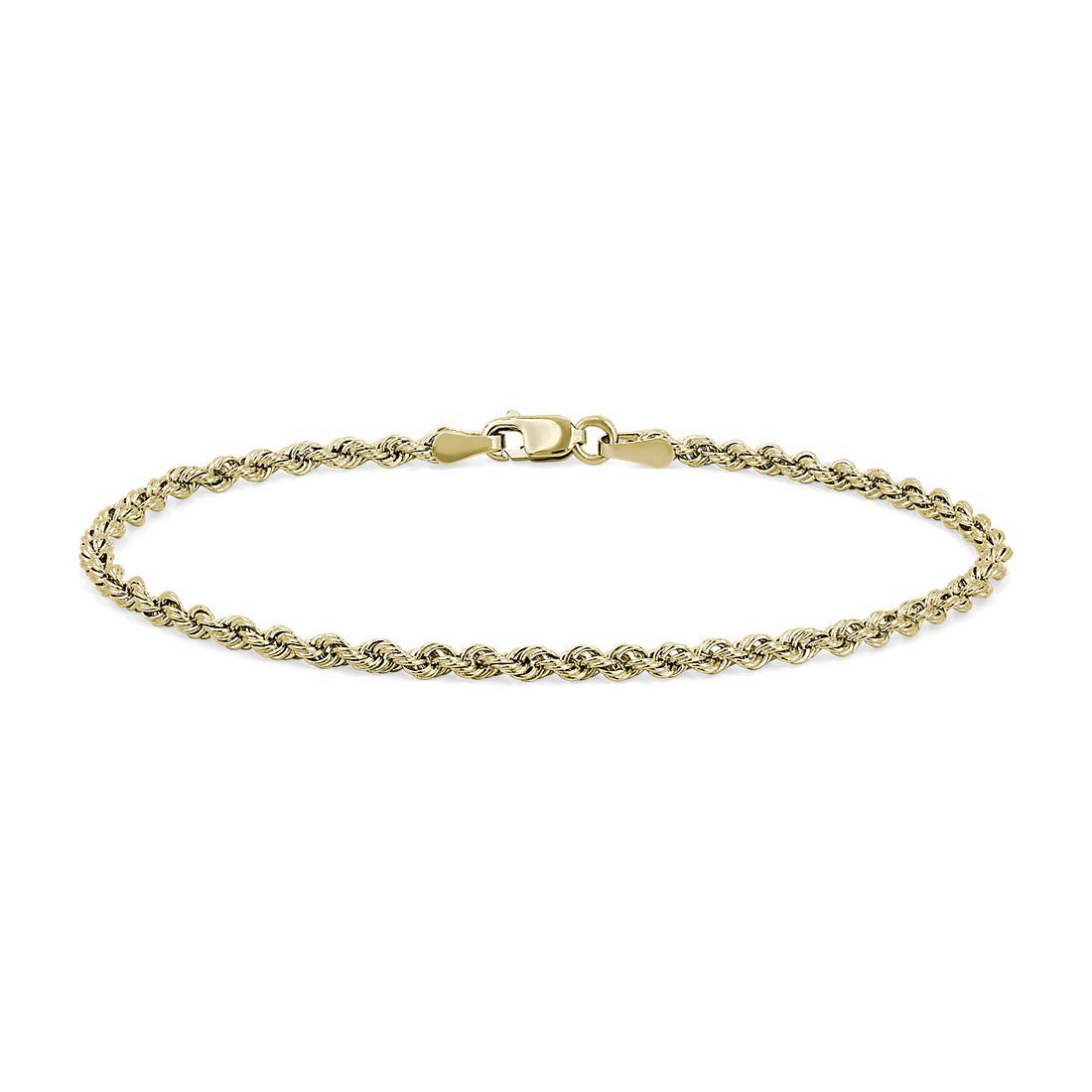 7" Rope Chain Bracelet in 14k Yellow Gold (2.5 mm)