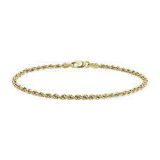 7&quot; Rope Chain Bracelet in 14k Yellow Gold (2.5 mm)