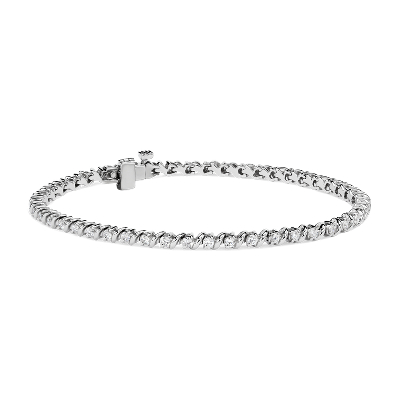 S-Link Tennis Bracelet in 14k White Gold (1 ct. tw.) | Blue Nile HK