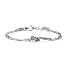 7.5&quot; Silky Knot Bracelet in Sterling Silver (3.3 mm)