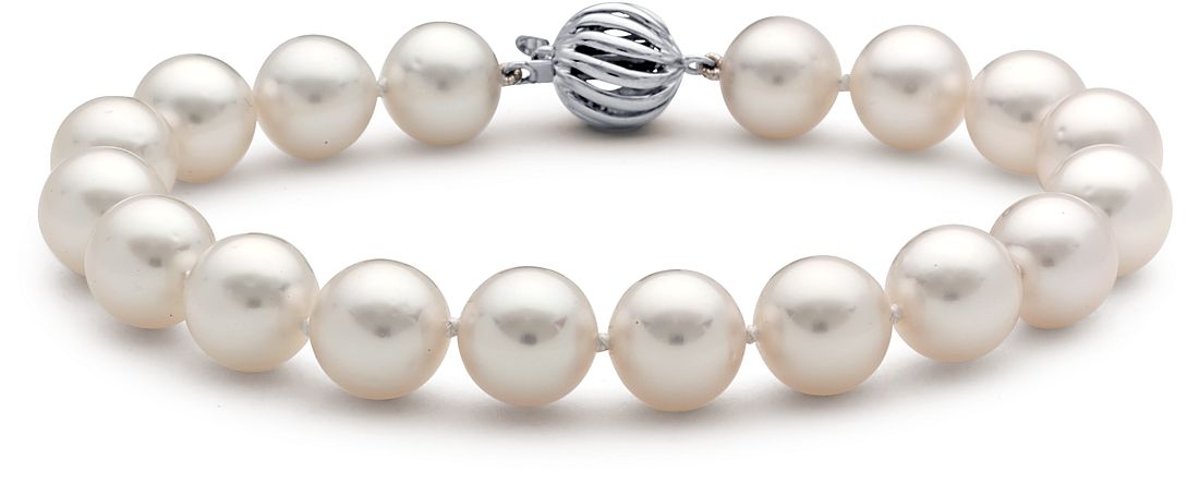South Sea Cultured Pearl Strand Bracelet with 18k White Gold (9.0-9.5mm)