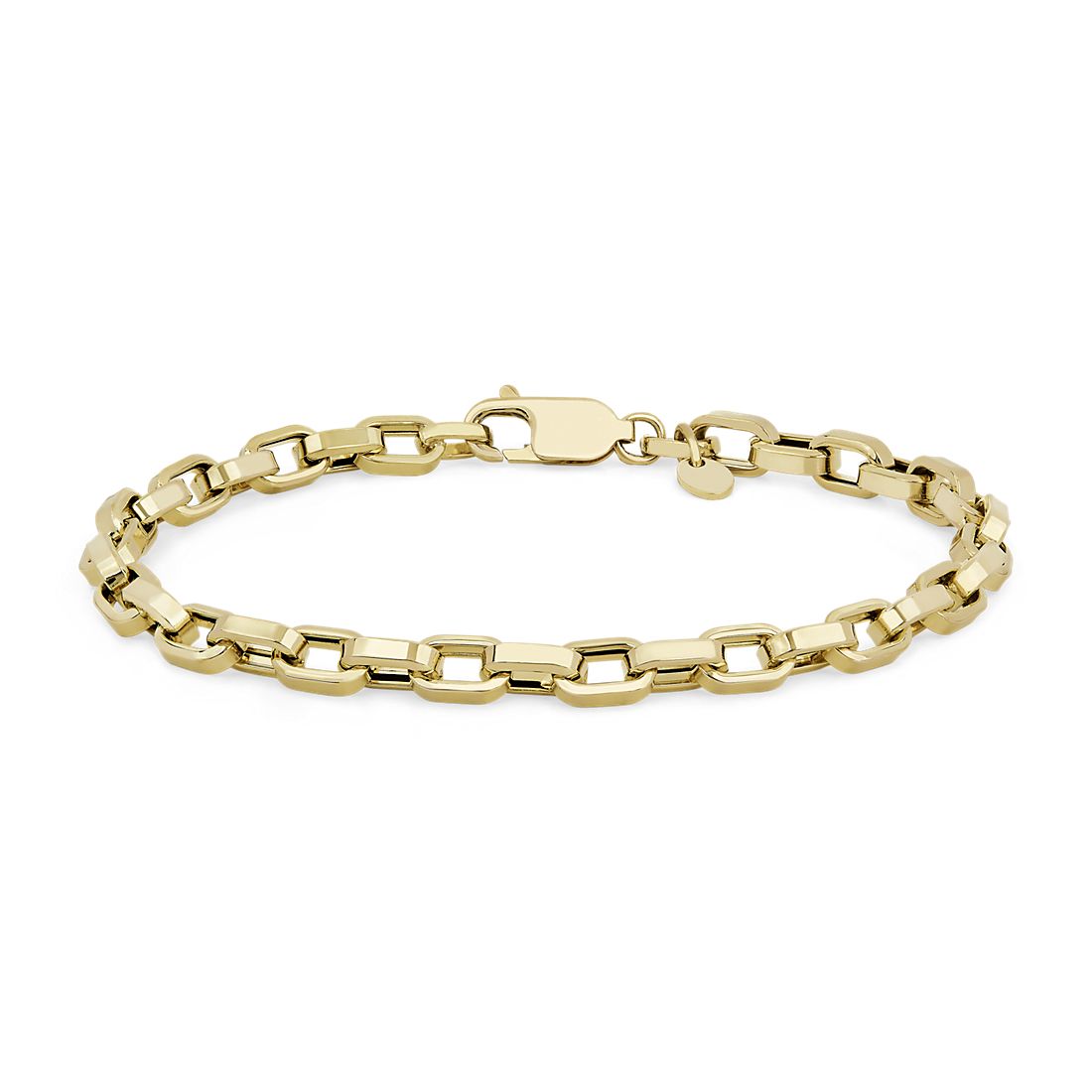 7.5" Squared Open Link Bracelet in 14k Yellow Gold (4.6mm)