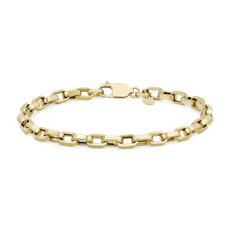 NEW 7.5" Squared Open Link Bracelet in 14k Yellow Gold (4.6mm)