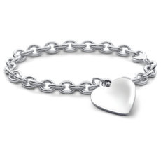6.5&quot; Children&#39;s Heart-Tag Bracelet in Sterling Silver (6.3 mm)