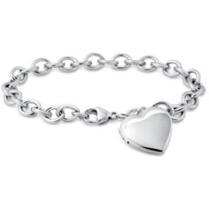 7.5&quot; Sweetheart Locket Bracelet in Sterling Silver