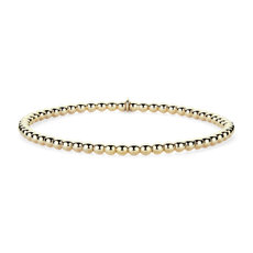 7&quot; Stretch Bead Bracelet in 14K Yellow Gold (3 mm)