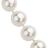 Bracelet de perles d’eau douce blanches en or jaune 14 carats(6,5-7 mm)