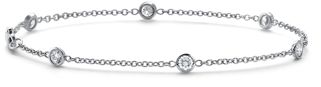 Bezel-Set Diamond Bracelet in 18k White Gold (5/8 ct. tw.)