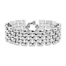 7.5&quot; Wide Panther Bracelet in Italian Sterling Silver (24 mm)