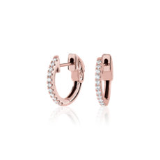 NEW Eternity Diamond Hoop Earrings in 14k Rose Gold (0.23 ct. tw.)