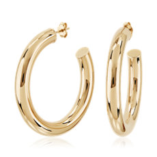 NEW Large Tube Hoops in 14k Italian Yellow Gold (42.2 mm)