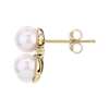 Pearl and Diamond Cluster Stud Earring in 14k Yellow Gold