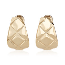 Quilted Earrings in 14k Yellow Gold