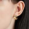 Quilted Huggies in 14k Yellow Gold (8.5 mm)