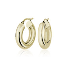 NEW Small Tube Hoops in 14k Yellow Gold (20 mm)