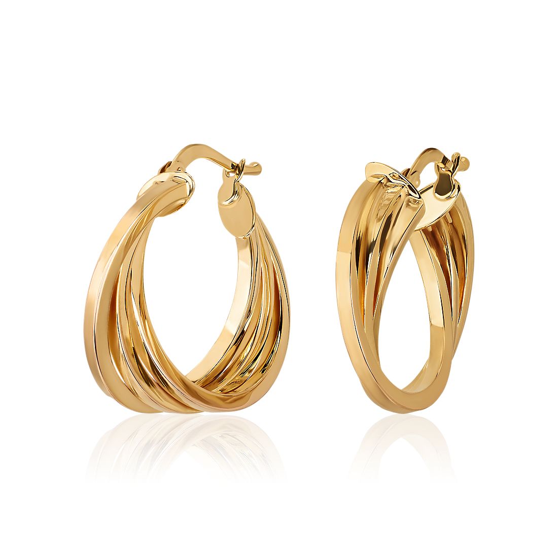 Triple Hoop Earrings in 14k Yellow Gold (23.5 mm)