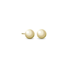 14k 黃金球形圓珠釘款耳環（6 毫米）
