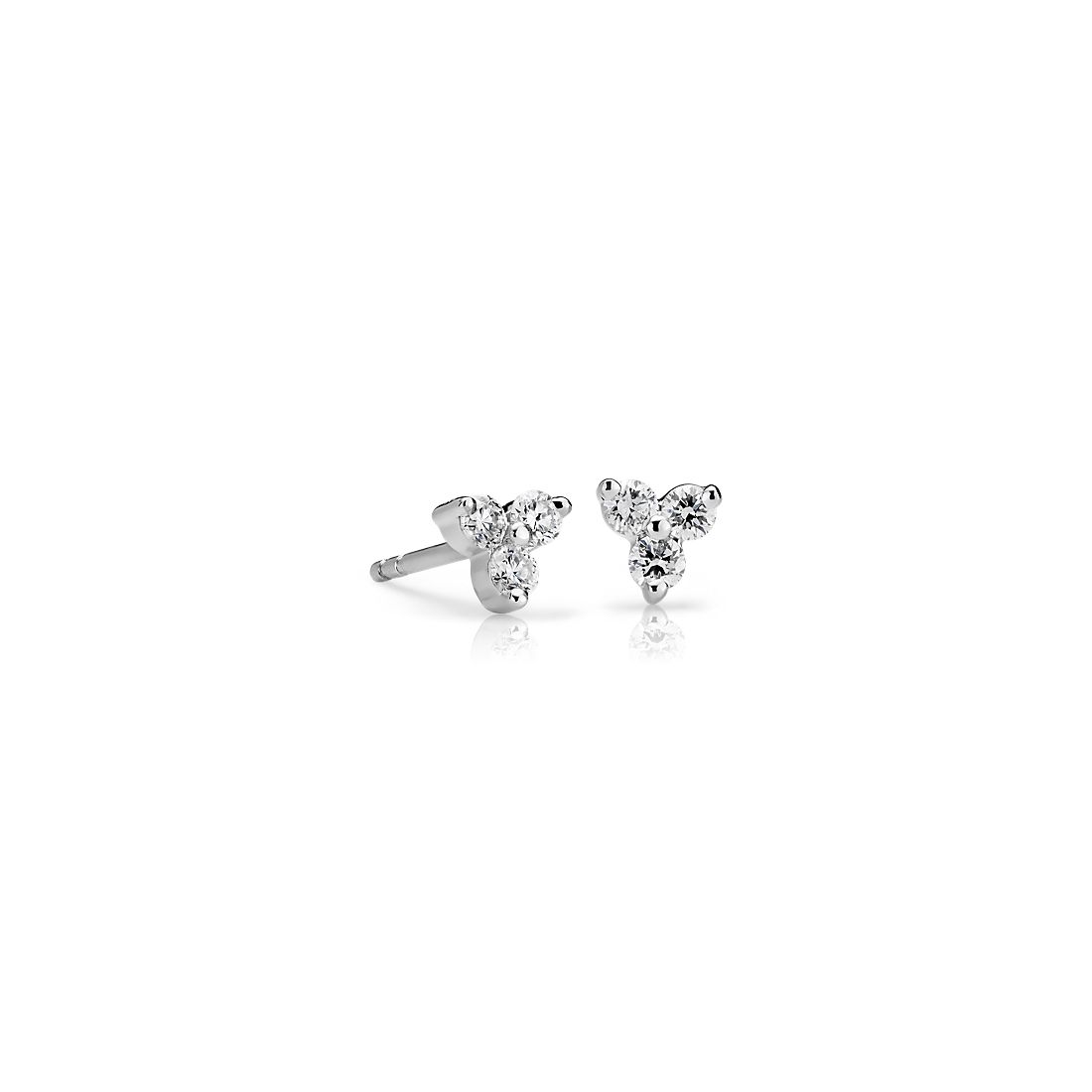 0.50 Carat Diamond Three-Stone Stud Earrings 14k White Gold GP Birthday Special 