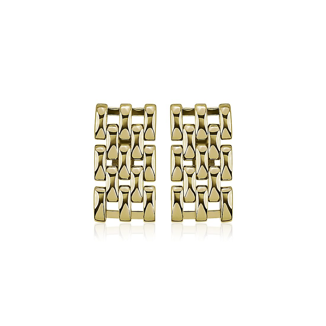 5-Row Panther Earrings in 14k Yellow Gold