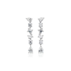Alternating Shaped Diamond Drop Earrings in 18k White Gold (2.49 ct. tw.)