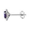 Amethyst and Micropavé Diamond Stud Earrings in 18k White Gold (5mm)