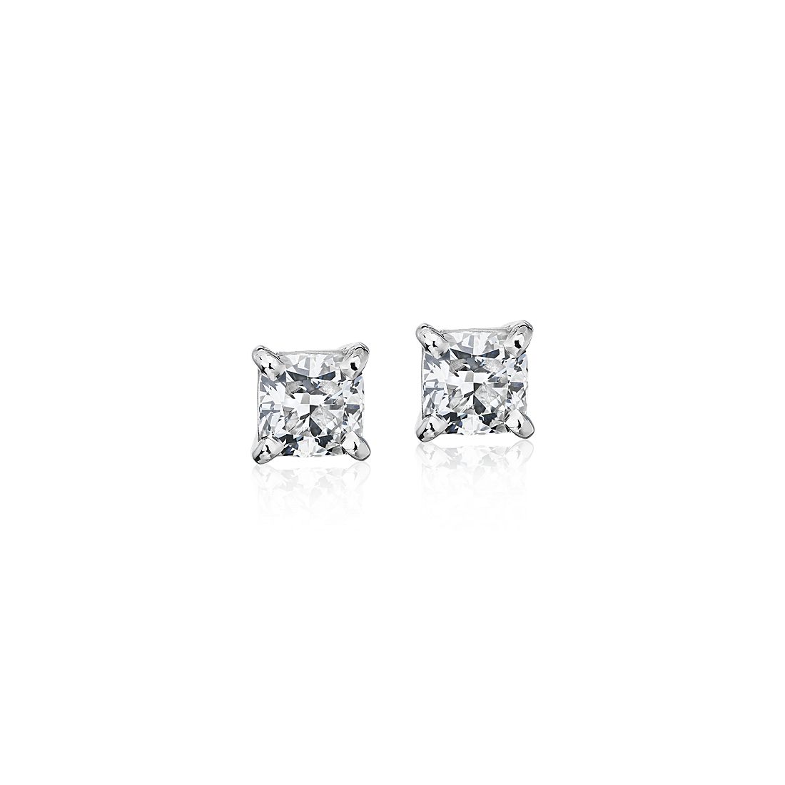 Astor Cushion-Cut Diamond Stud Earrings in Platinum (2 ct. tw.) - H / SI2