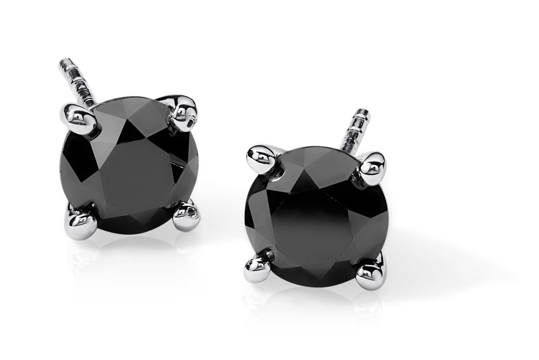 Black Diamond Stud Earrings in Sterling Silver (2 ct. tw.)