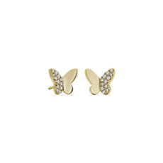 Butterfly Diamond Studs in 18k Yellow Gold (1/9 ct. tw.)