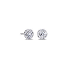 NEW Classic Halo Diamond Stud Earrings in 14k White Gold (0.48 ct. tw.)