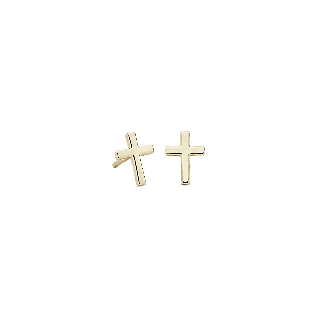 Cross Earrings in 14k Yellow Gold (7.5mm)