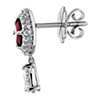 Cushion Cut Ruby and Diamond Earrings in 18k White Gold (1.38 ct.tw.)