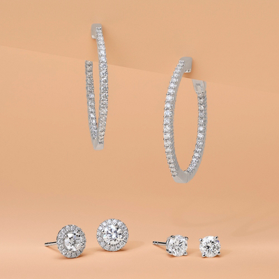 first alternate view of Diamond Stud Earrings in 14k White Gold (1 ct. tw.)