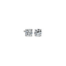 鑽石 14k 白金釘款耳環（1 克拉總重量）