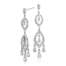 Diamond Chandelier Drop Earrings in 14k White Gold (1.39 ct. tw.)