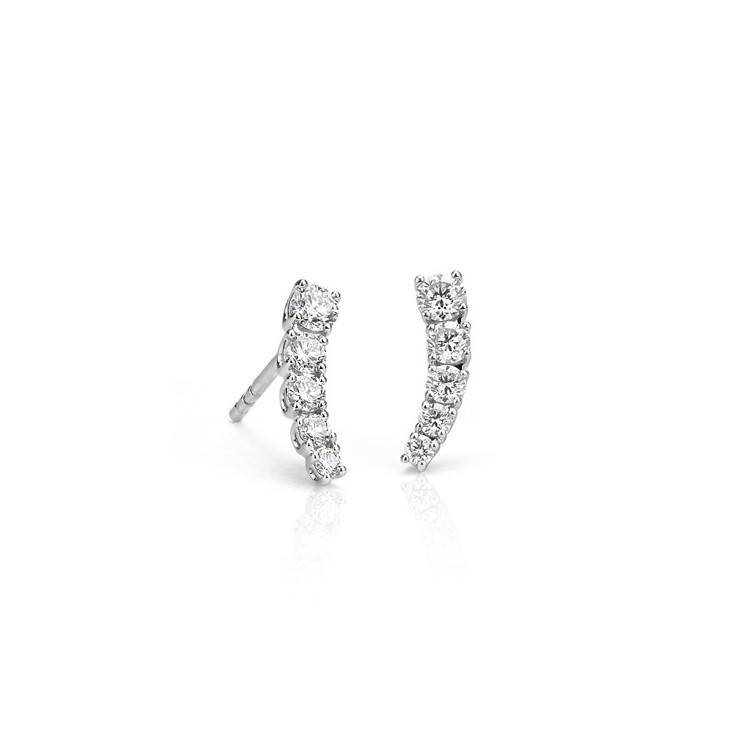 Diamond Crawler Stud Earrings in 14k White Gold (0.49 ct. tw.)