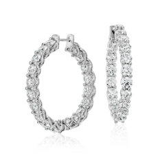 Blue Nile Signature Diamond Eternity Hoop Earrings in Platinum (5.96 ct. tw.)