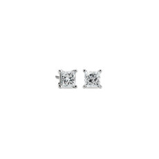 Platinum Four-Claw Princess Diamond Stud Earrings (0.96 ct. tw.)