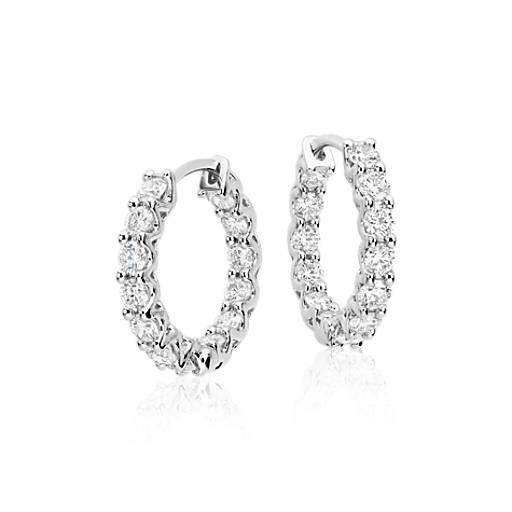 Diamond Eternity Hoop Earrings in 18k White Gold (1 3/4 ct. tw ...