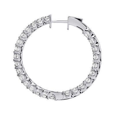 Diamond Eternity Hoop Earrings in 18k White Gold (7 ct. tw.)- G/SI