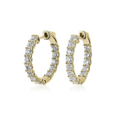 Diamond Eternity Hoop Earrings in 18k Yellow Gold (2 ct. tw.) G/SI