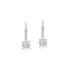 Diamond Four-Claw Drop Earring in 14k White Gold (1 ct. tw.)