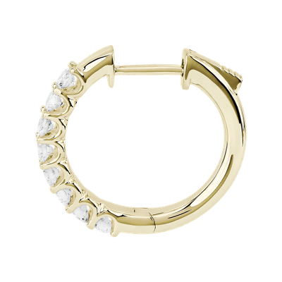 Diamond Front Facing Hoop Earrings in 18k Yellow Gold (1 ct. tw.) G/SI