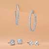 second alternate view of Diamond Halo Stud Earrings in 14k White Gold (1 ct. tw.)