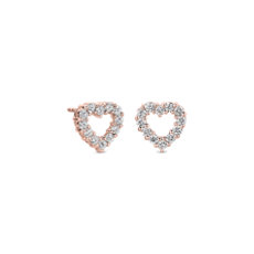 NEW Diamond Heart Earrings in 14k Rose Gold (1/2 ct. tw.)